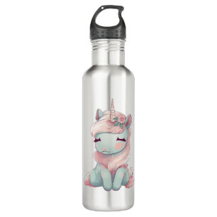 A cute beautiful proud unicorn  710 ml water bottle