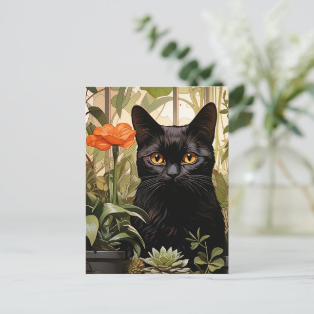 A Cute Black Cat Postcard (Standing Front)