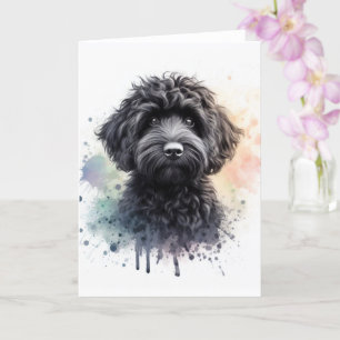 A cute black cockapoo card