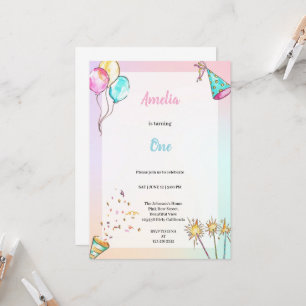 A CUTE BLUE AND PINK SURPRISE BIRTHDAY PARTY INVITATION