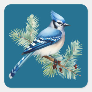 A Cute Blue Jay  Square Sticker