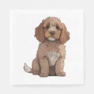 A cute brown Cockapoo   Napkin