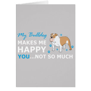 A Cute Bulldog Cartoon With nice Happy Quote