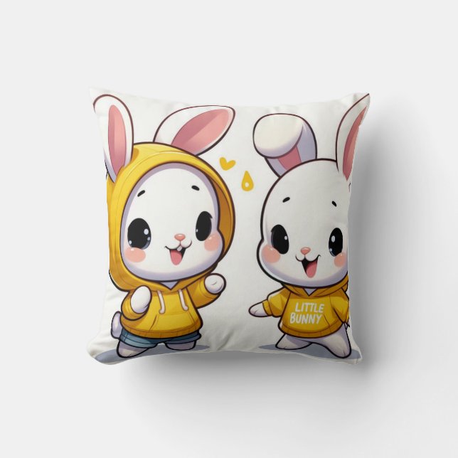 a cute bunny pillow (Front)