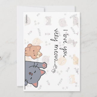 A cute card of I love you very Meow and Kitty