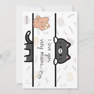 A cute card of I love you very  meow to a love