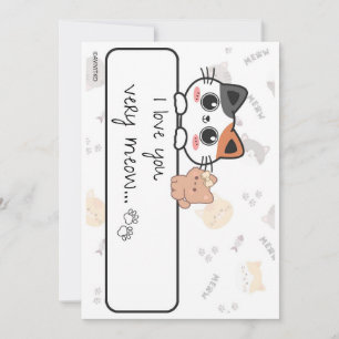 A cute card of I love you very meow to a love