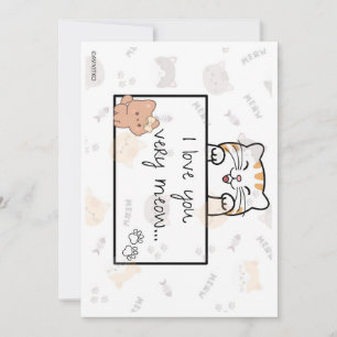 A cute card of I love you very meow to a love
