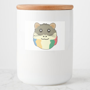 A Cute Cartoon Animal with a Multicolored Scarf Food Label