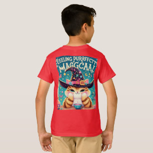 A cute cat in a wizard hat casting spells T-Shirt