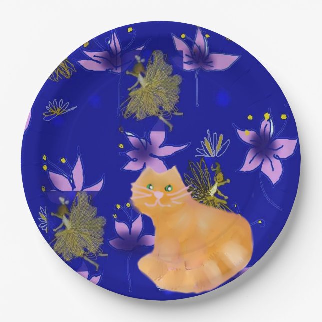 A cute cat named Catool Paper Plate (Front)