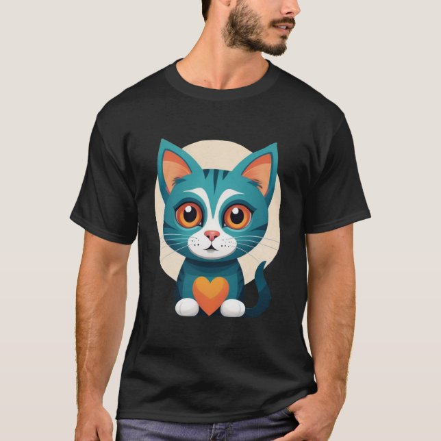 a cute cat t shirt (Front)