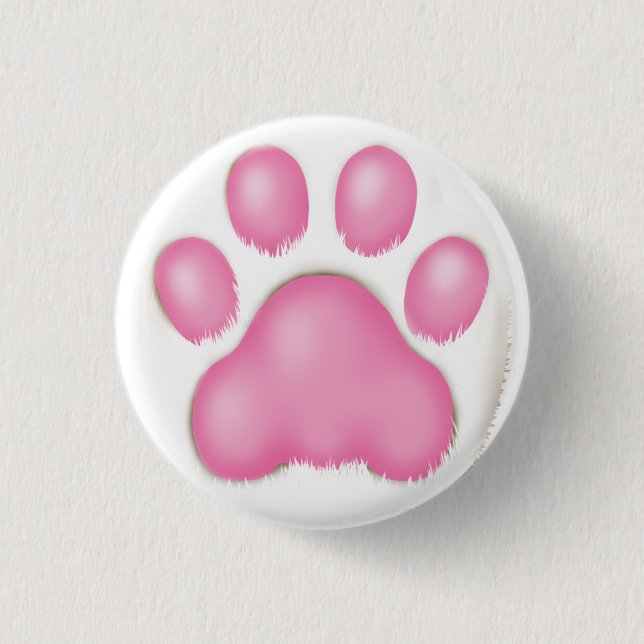 a cute cat's paw 3 cm round badge (Front)