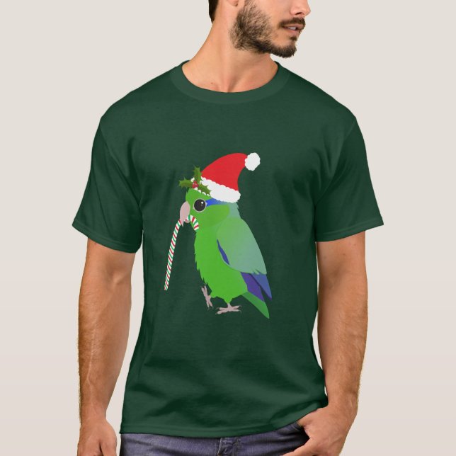 A cute Christmas green pacific parrotlet T-Shirt (Front)