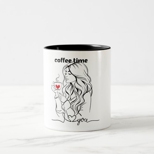   A cute Coffee time Two-Tone Coffee Mug (Center)