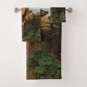 A Cute Deer In The Forest Bath Towel Set