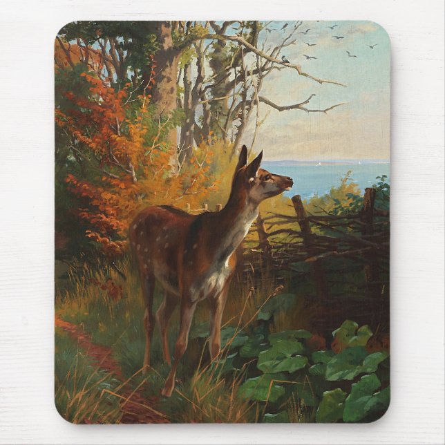 A Cute Deer In The Forest Mouse Pad (Front)