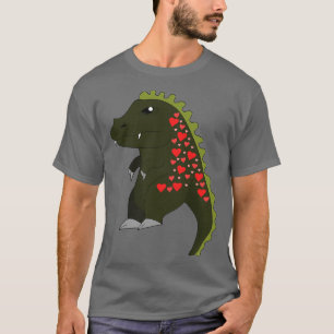 A cute dinosaur filled with hearts T-Shirt
