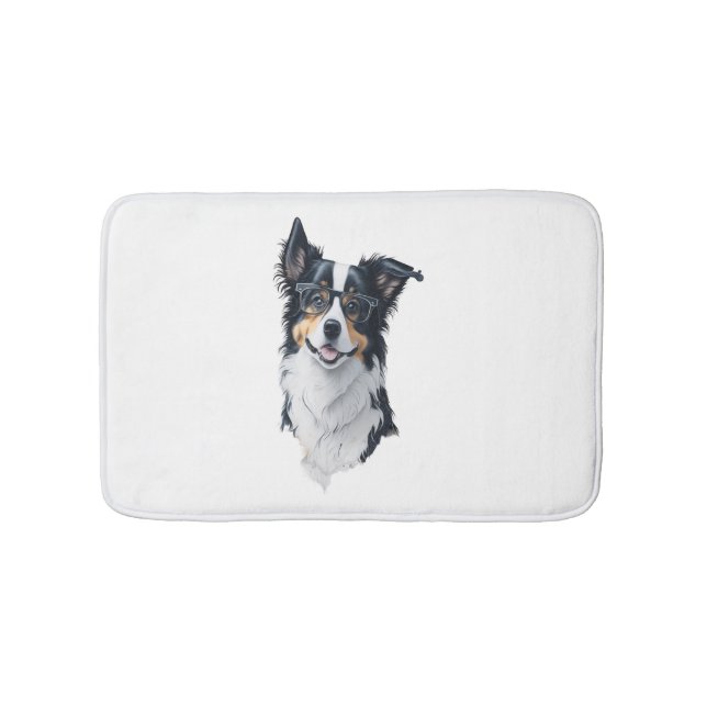A cute dog Border Collie Bath Mat (Front)