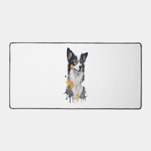 A cute dog Border Collie Desk Mat