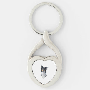 A cute dog Border Collie Key Ring