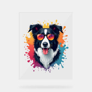 A cute dog Border Collie [RB#10009]  Acrylic Sign