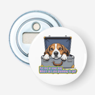 A cute dog hiding inside a bag -Love doggo- Bottle Opener