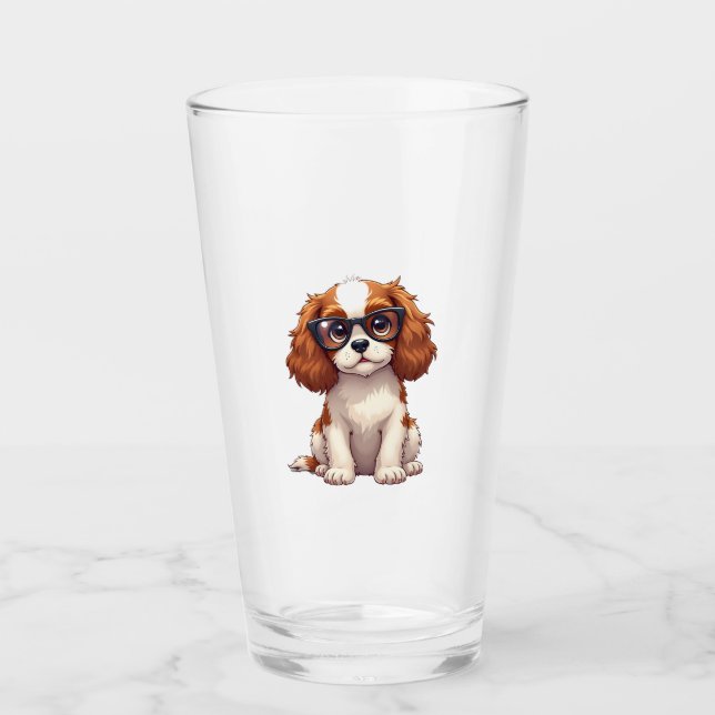 A cute dog King Charles Spaniel COPY Glass (Front)