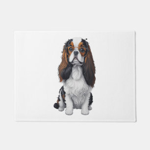 A cute dog King Charles Spaniel Doormat