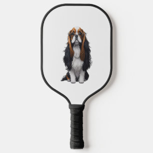 A cute dog King Charles Spaniel  Pickleball Paddle