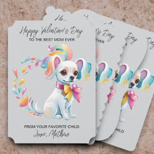 A cute dog on a Valentine's Day card, Holiday Card