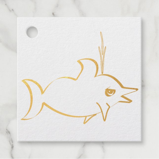 A cute dolphin favour tags (Front)