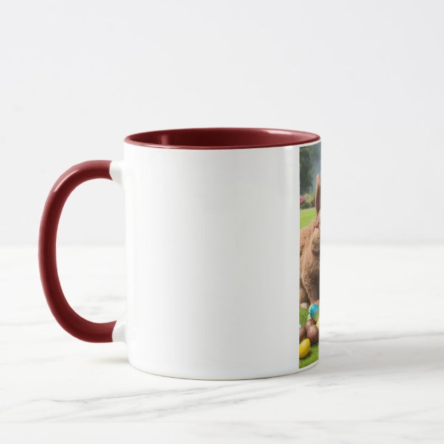 A Cute Easter Bunny With Glasses Mug (Left)