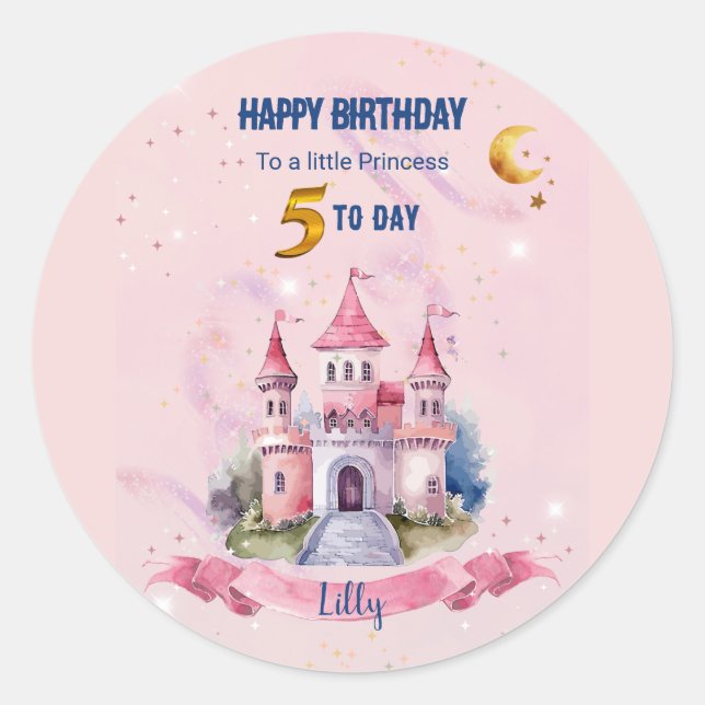 A Cute Fantasy Birthday Card Classic Round Sticker (Front)