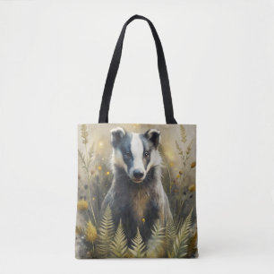 A Cute Forest Badger Tote Bag