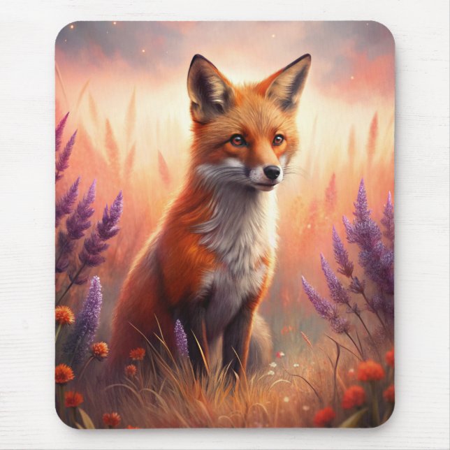 A Cute Forest Red Fox Mouse Pad (Front)