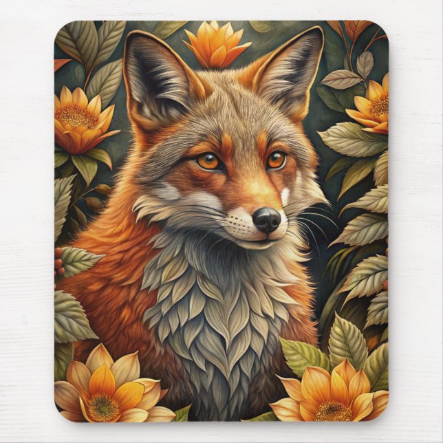 A Cute Forest Red Fox Mouse Pad (Front)