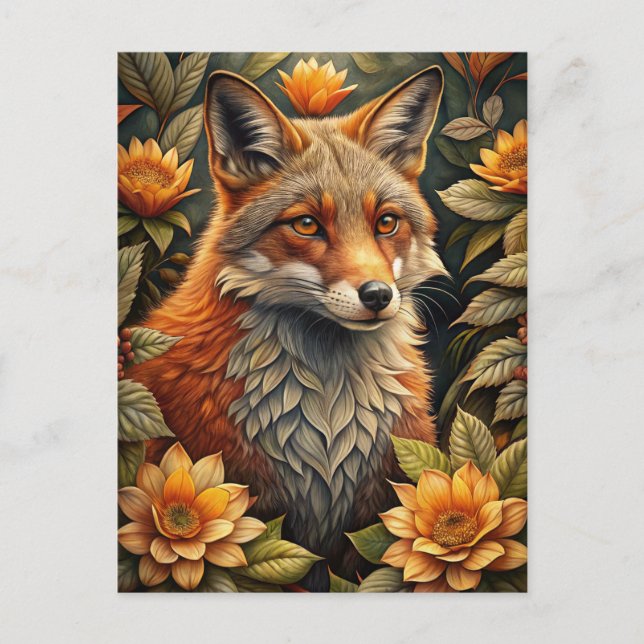 A Cute Forest Red Fox Postcard (Front)
