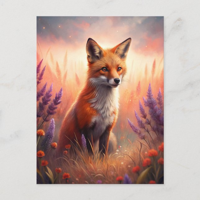 A Cute Forest Red Fox Postcard (Front)