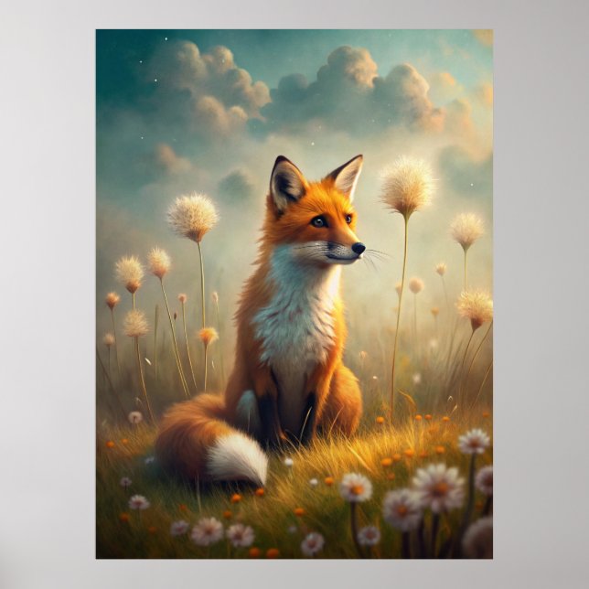 A Cute Forest Red Fox Poster (Front)
