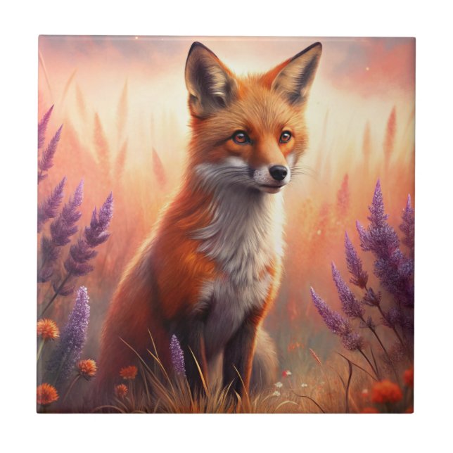 A Cute Forest Red Fox Tile (Front)