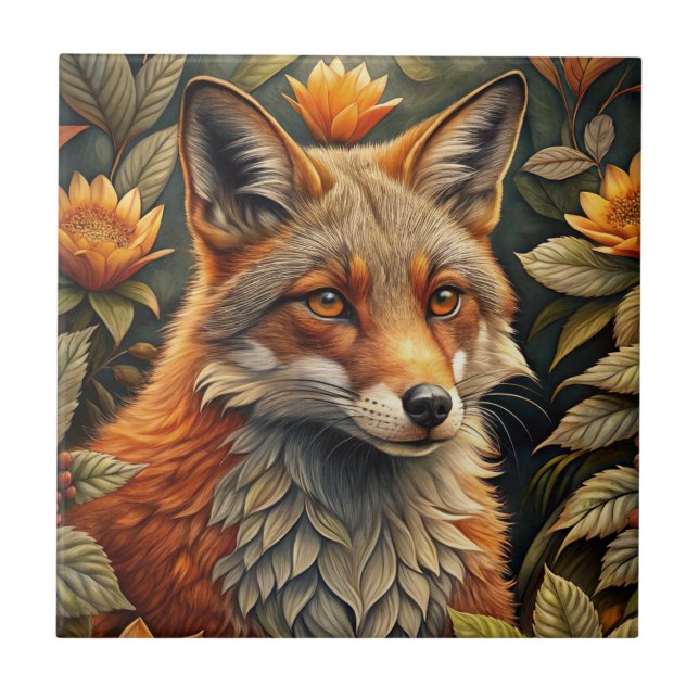 A Cute Forest Red Fox Tile (Front)