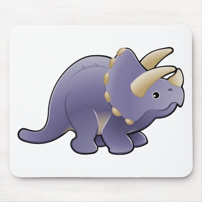 A cute friendly triceratops dinosaur mouse pad (Front)
