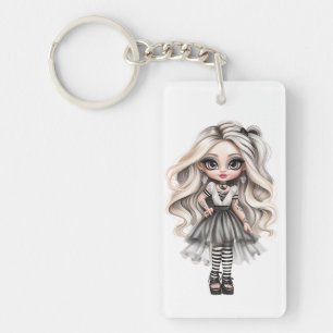 A Cute Girl Halloween Design Collection 12 Key Ring