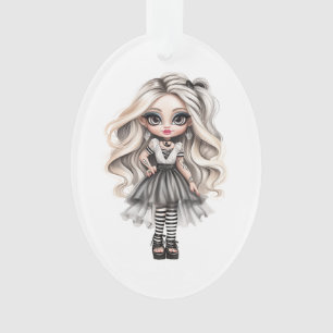 A Cute Girl Halloween Design Collection 12 Ornament