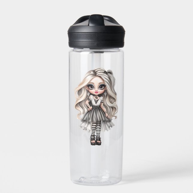 A Cute Girl Halloween Design Collection 12 Water Bottle (Front)