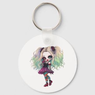 A Cute Girl Halloween Design Collection 13 Key Ring