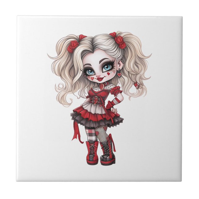 A Cute Girl Halloween Design Collection 17 Tile (Front)