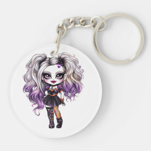 A Cute Girl Halloween Design Collection 18 Key Ring