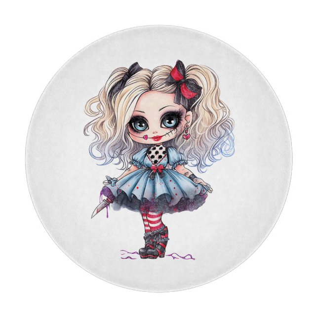 A Cute Girl Halloween Design Collection 21 Cutting Board (Front)